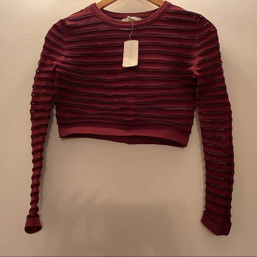VDAY SPL Forever 21 Textured Crop Top - Picture 1 of 5
